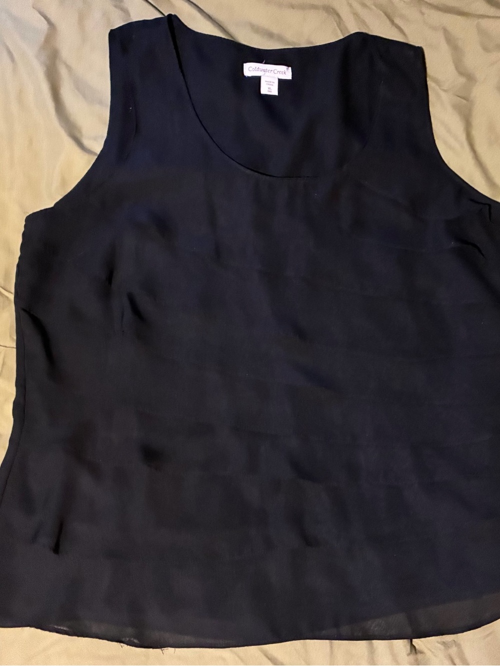 Coldwater Creek Black Sleeveless Scoop Neck Shell